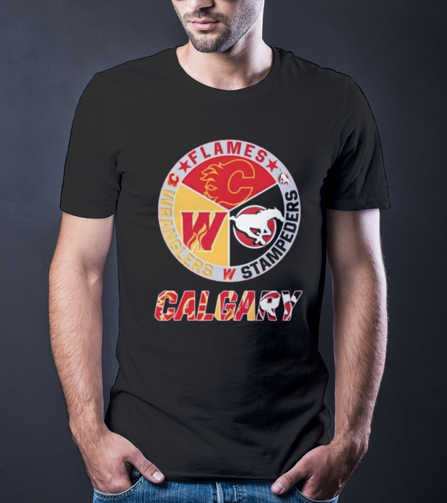 Calgary Flames Wranglers Stampeders T-Shirt