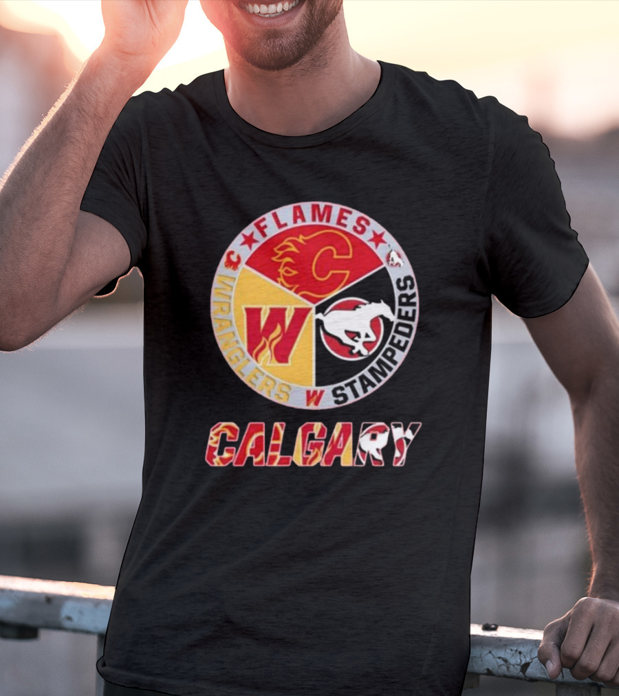 Calgary Flames Wranglers Stampeders T-Shirt