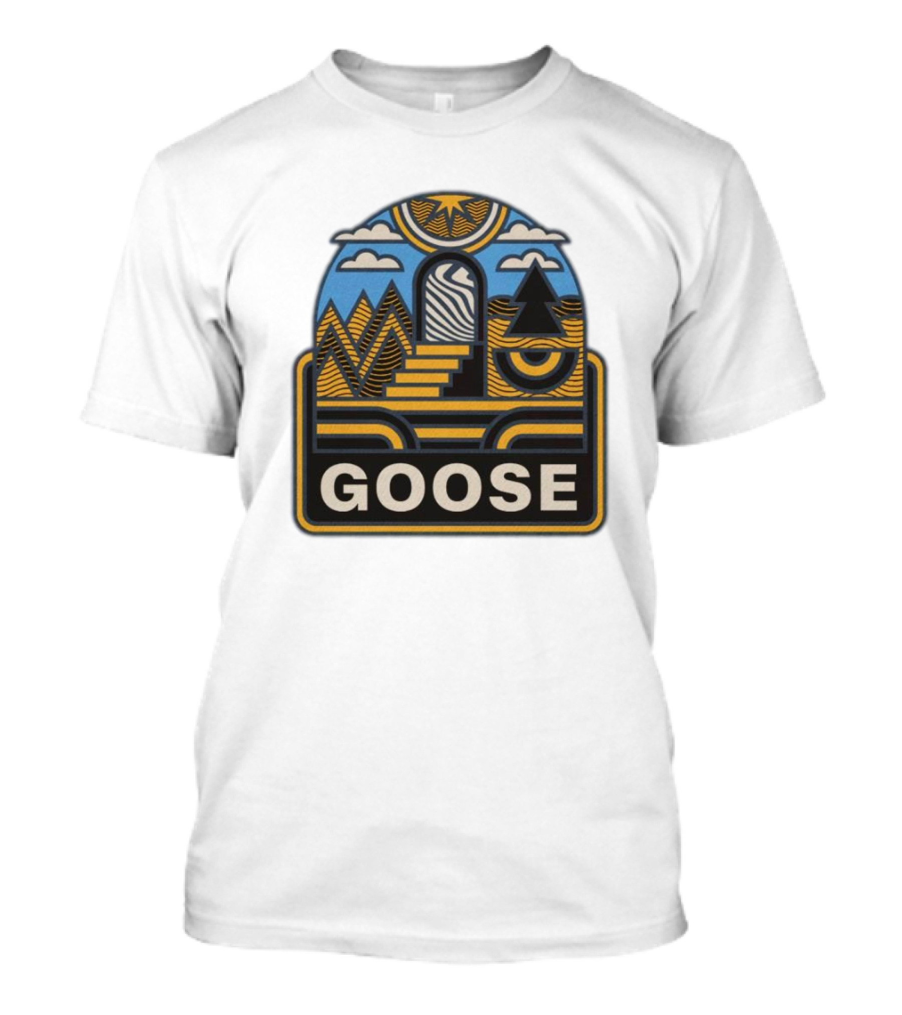 GOOSE Psychedelic Landscape Staircase T-Shirt