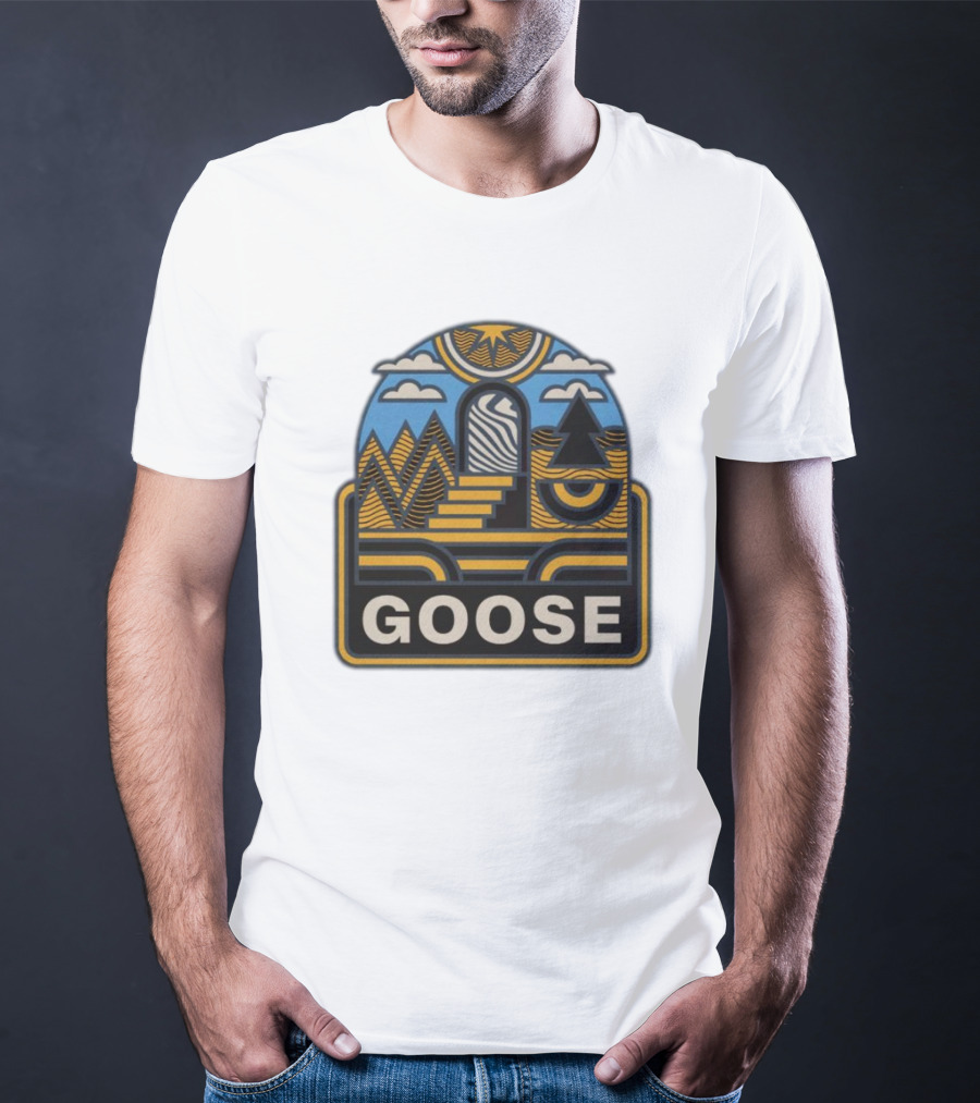 GOOSE Psychedelic Landscape Staircase T-Shirt