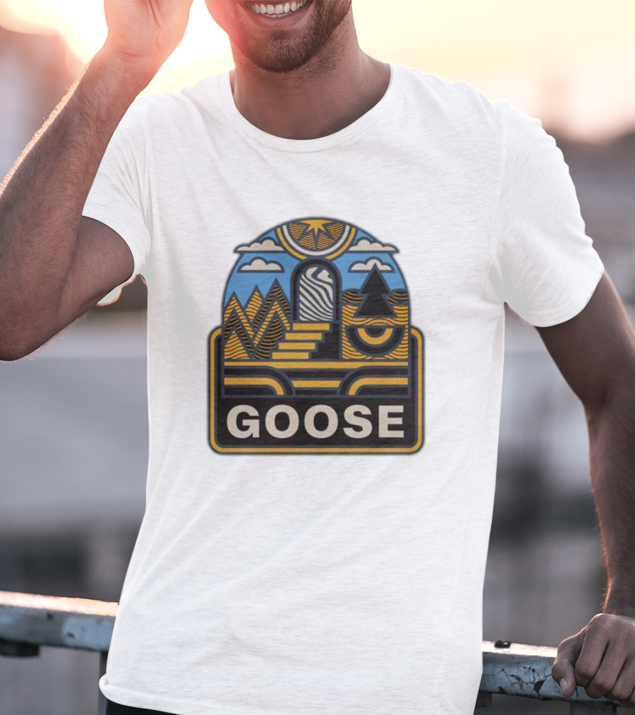 GOOSE Psychedelic Landscape Staircase T-Shirt