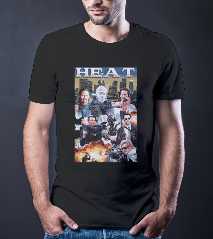 HEAT Movie Crossover Gunfight Action Heroes T-Shirt