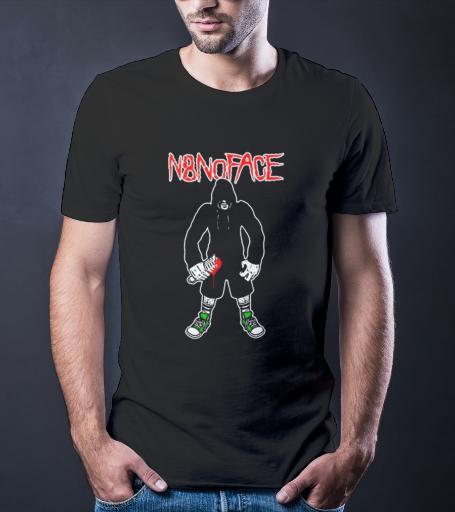 N8noface Hooded Figure With Paint Roller T-Shirt