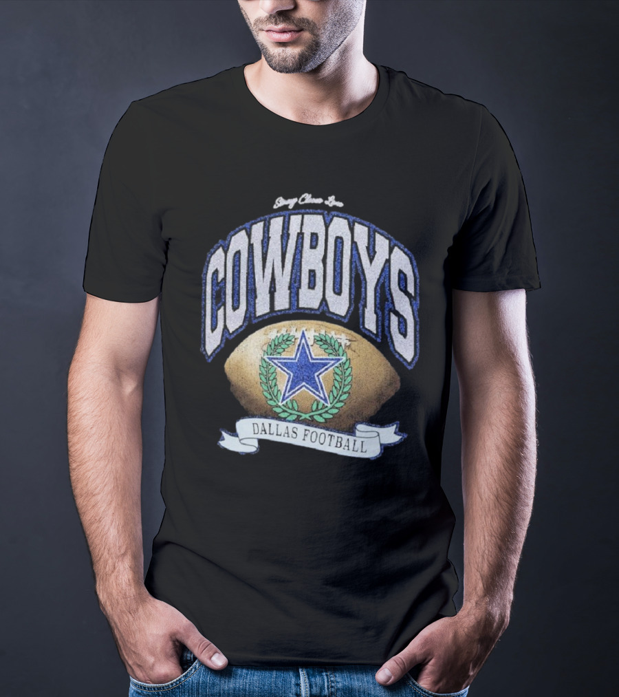 Starry Glitter Love Cowboys Dallas Football Retro Tubular Rocker T-Shirt