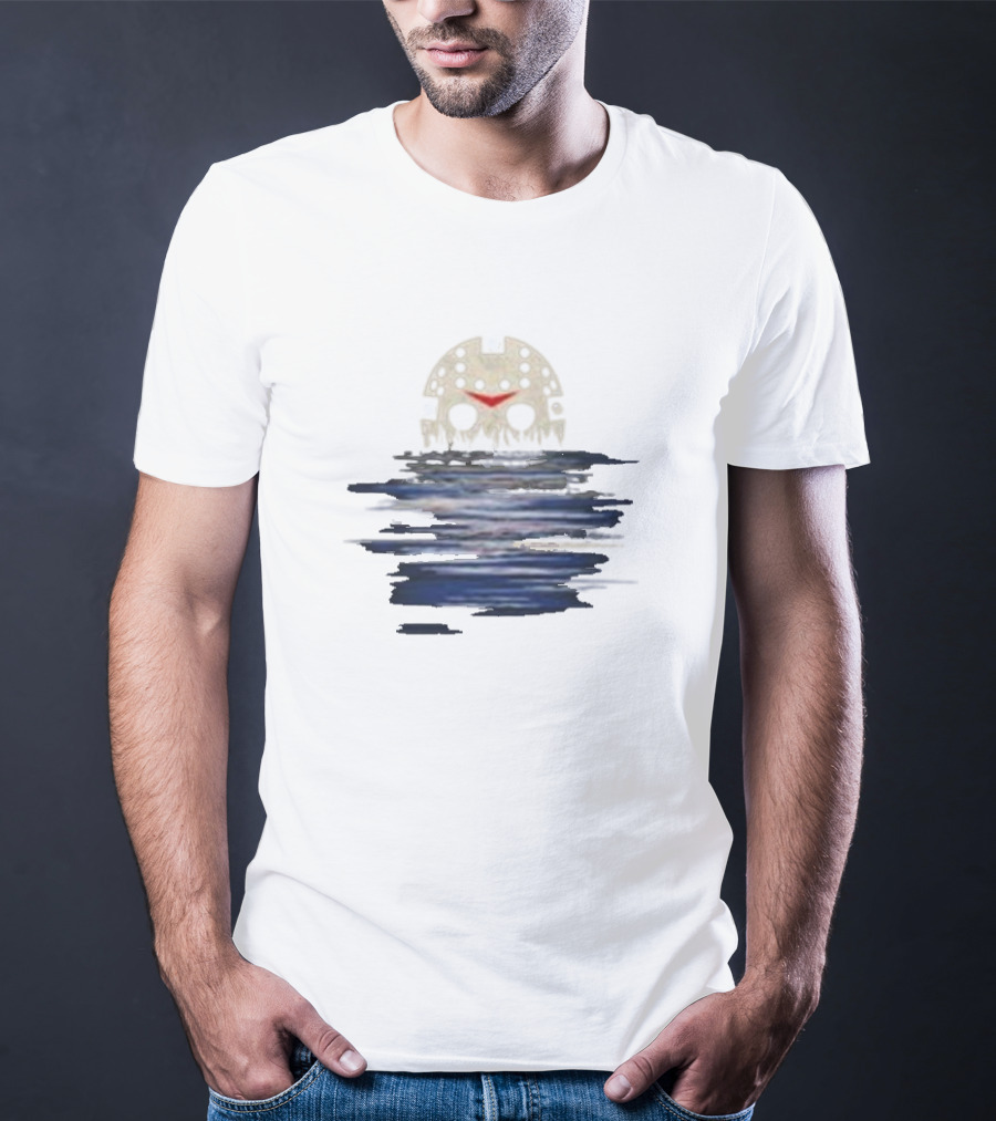 Jason Voorhees Mask Reflected In Camp Crystal Lake Water T-Shirt