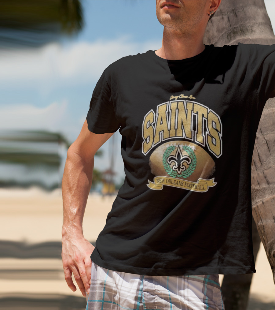 New Orleans Saints Glory Glitter Retro Football Fleur-De-Lis T-Shirt