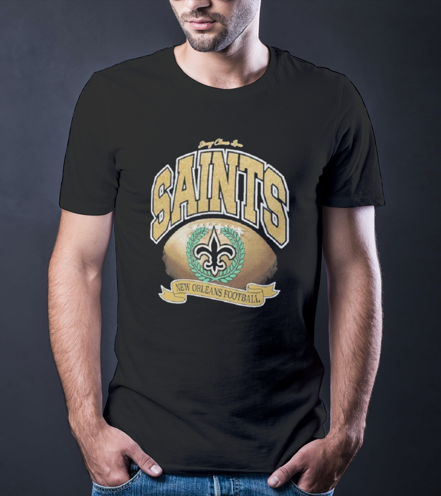 New Orleans Saints Glory Glitter Retro Football Fleur-De-Lis T-Shirt