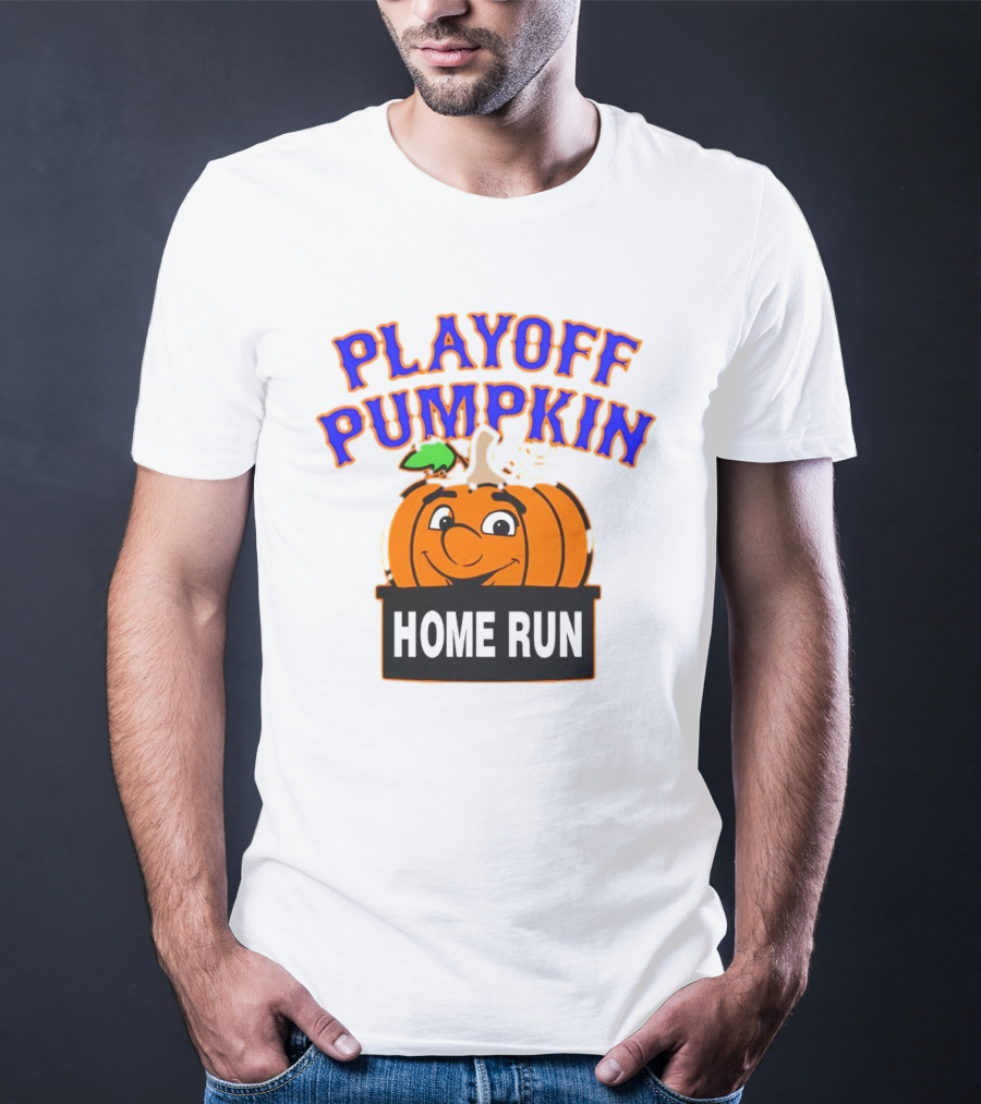 Playoff Pumpkin Home Run Mets Baseball T-Shirt