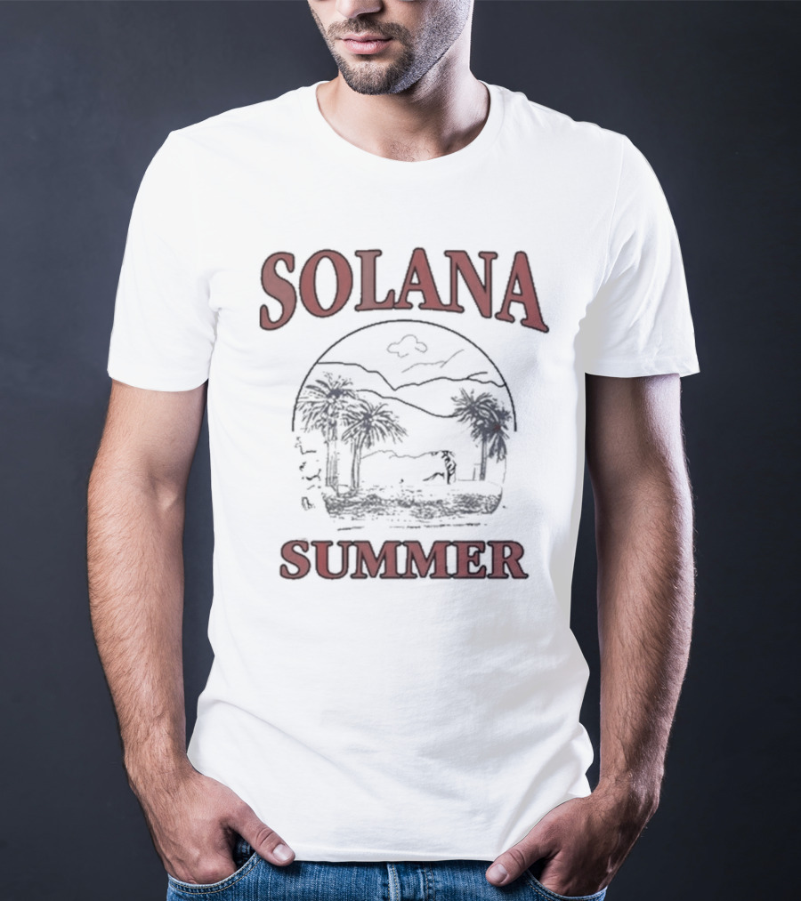 Solana Summer Palm Beach Scene T-Shirt