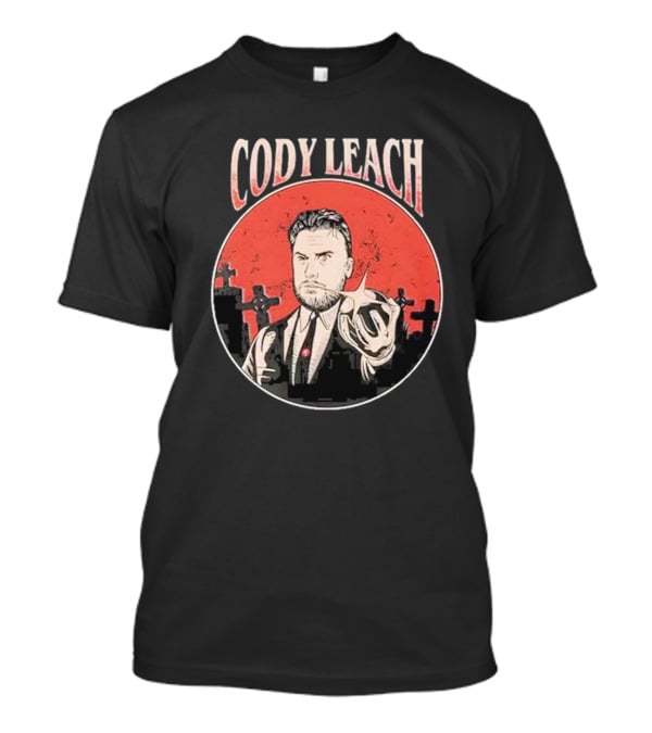 Cody Leach Red Background Graveyard Scene T-Shirt