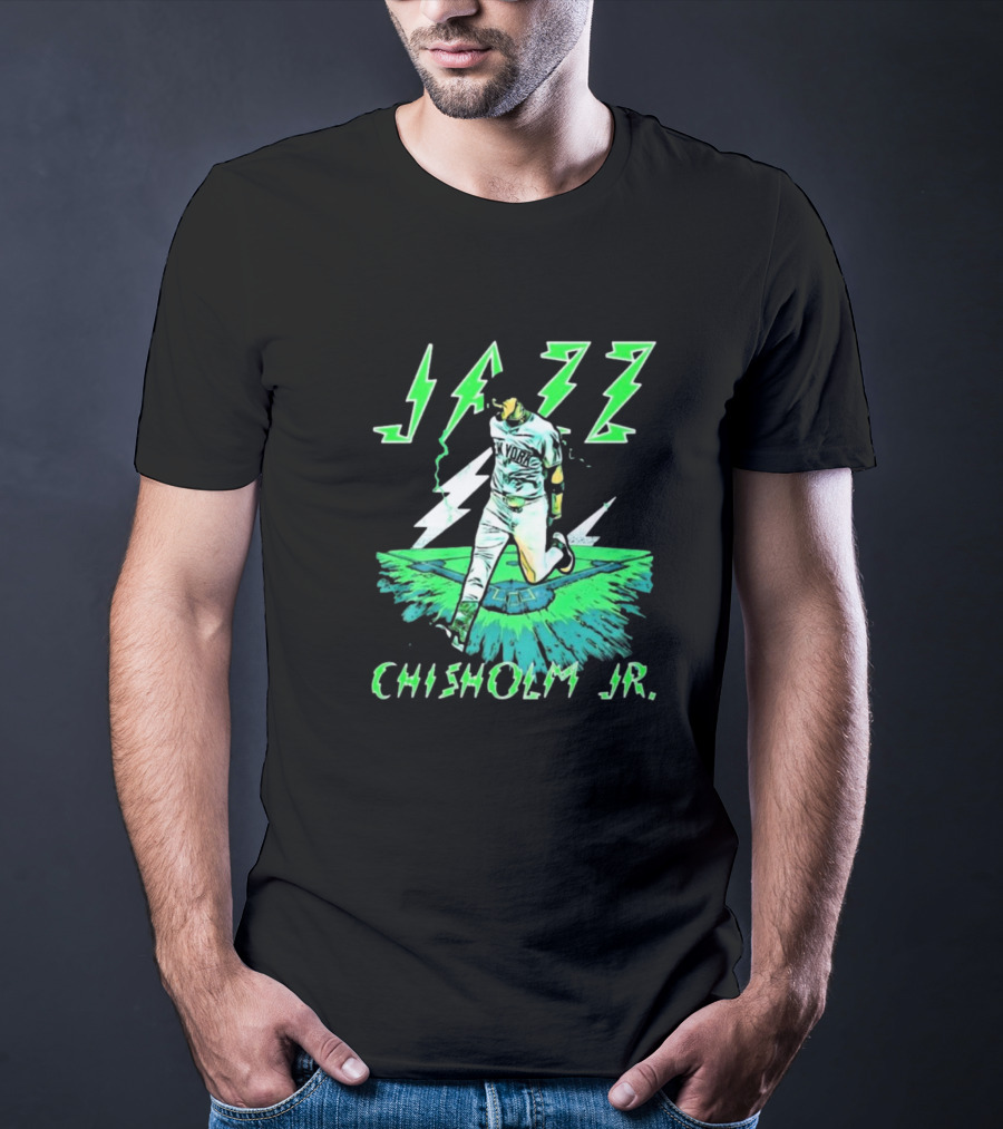 Jazz Chisholm Jr. New York Yankees Electric Green MLB Painting T-Shirt