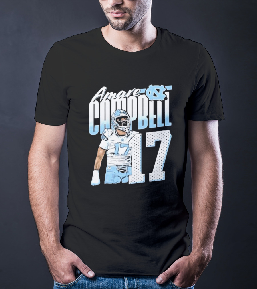 Amare Campbell North Carolina Tar Heels 17 Football Player T-Shirt