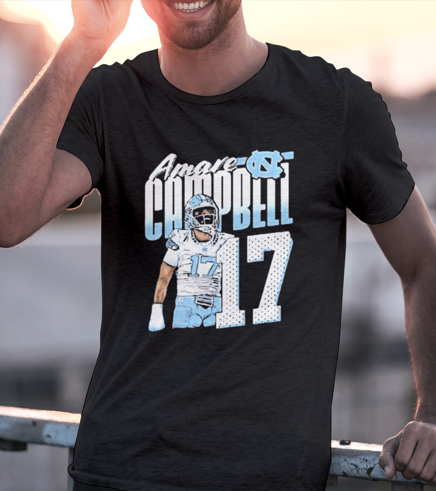 Amare Campbell North Carolina Tar Heels 17 Football Player T-Shirt