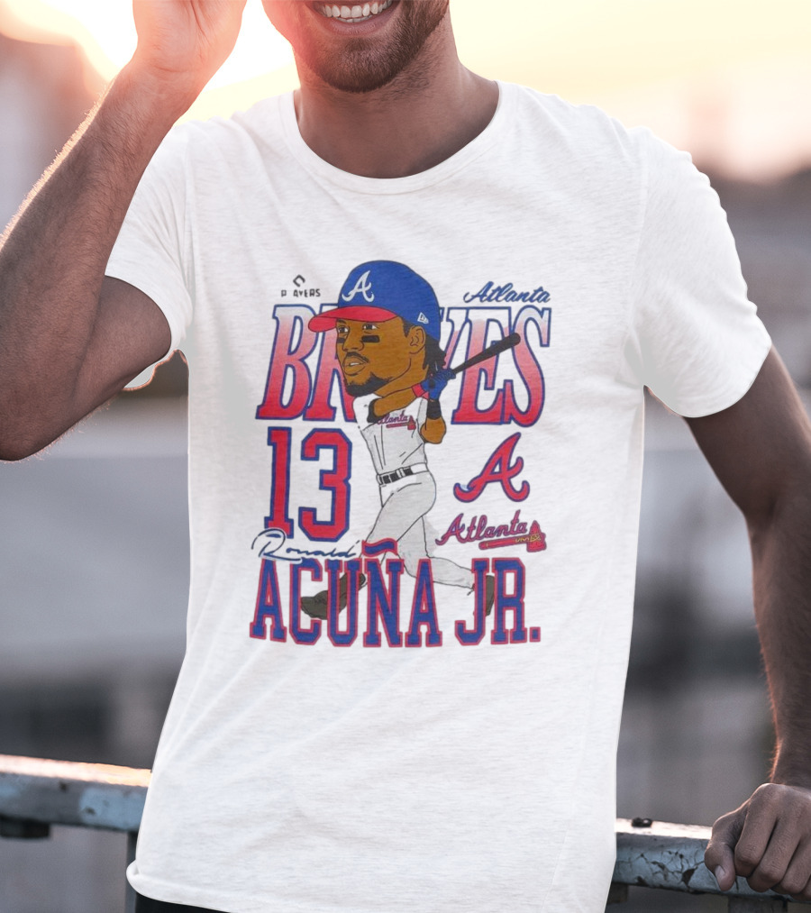 Atlanta Braves Ronald Acuña Jr. Caricature 13 Atlanta Baseball T-Shirt