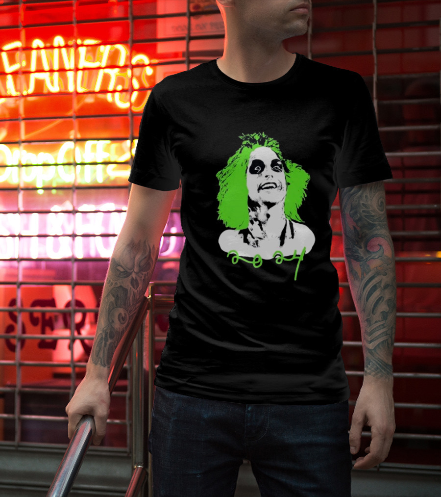 Beetlejuice Eyeliner Green Hair T-Shirt