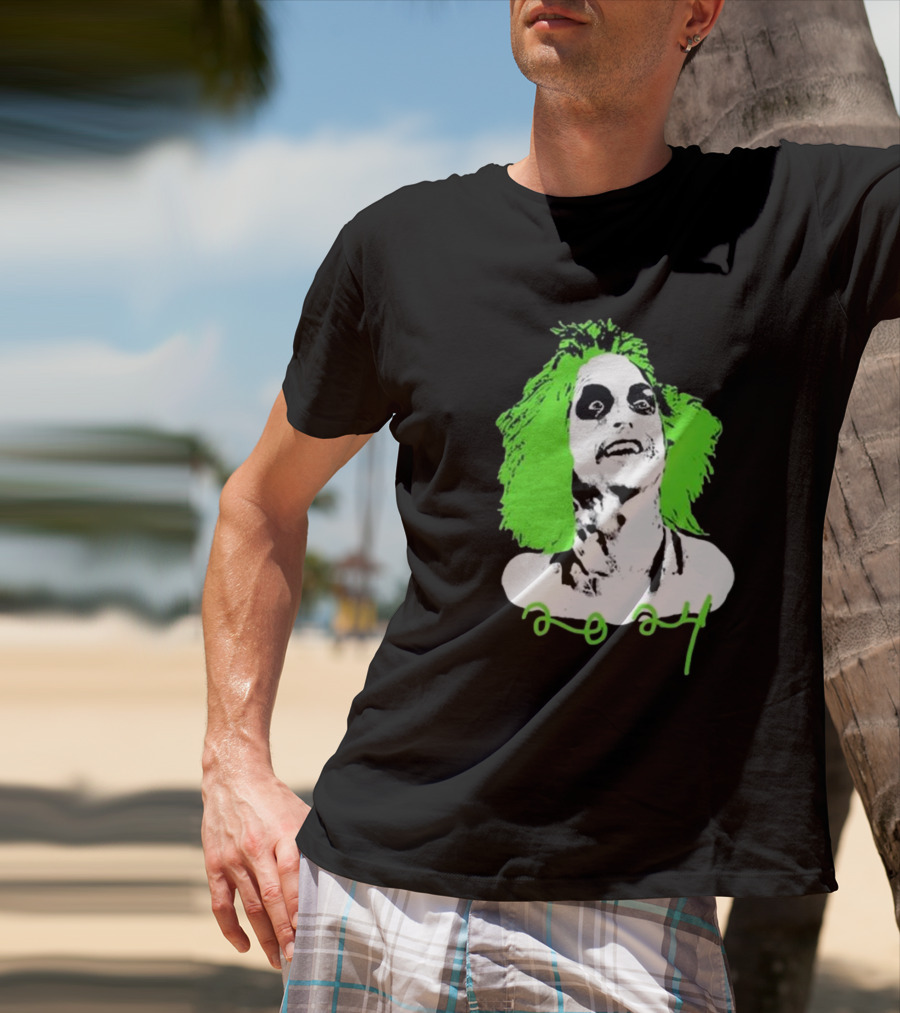 Beetlejuice Eyeliner Green Hair T-Shirt