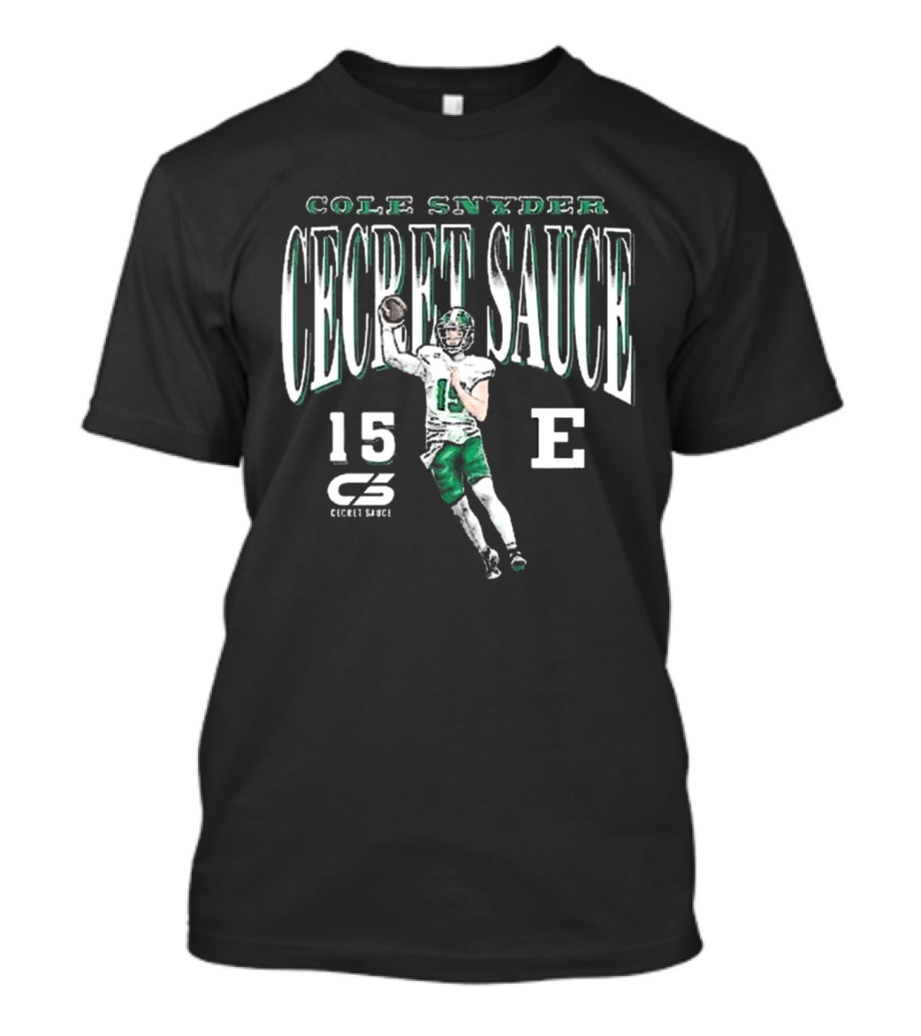 Cole Snyder Secret Sauce Number 15 Eastern Michigan Football T-Shirt