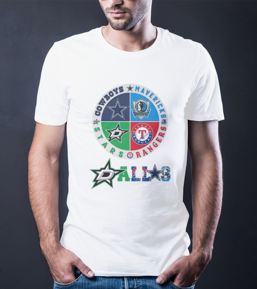 Cowboys Mavericks Rangers Stars Dallas Logo T-Shirt