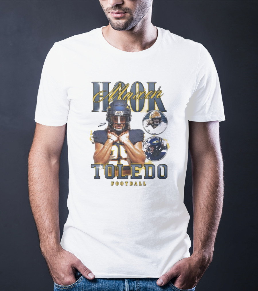 Maxen Hook Toledo Rockets Football Player Action Montage T-Shirt