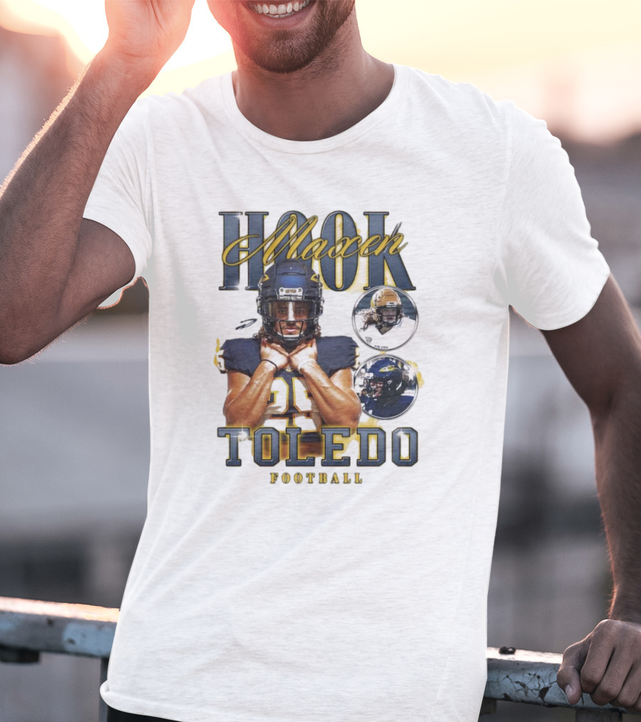 Maxen Hook Toledo Rockets Football Player Action Montage T-Shirt