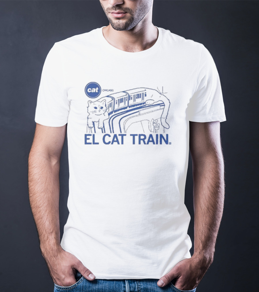 Chicago Cat El Cat Train Raygun T-Shirt