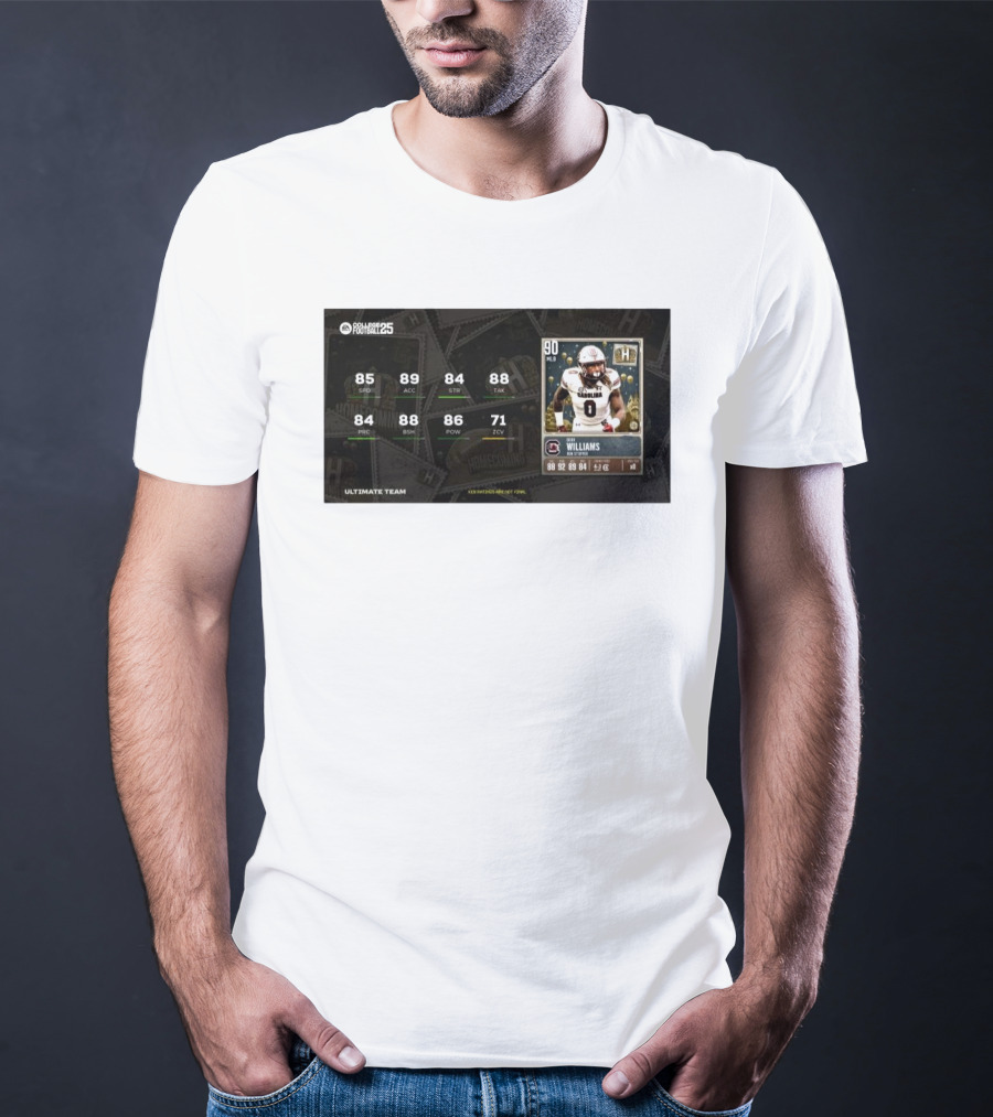 South Carolina Gamecocks Debo Williams Run Stopper Homecoming Key Ratings Madden NFL 25 Ultimate Team T-Shirt