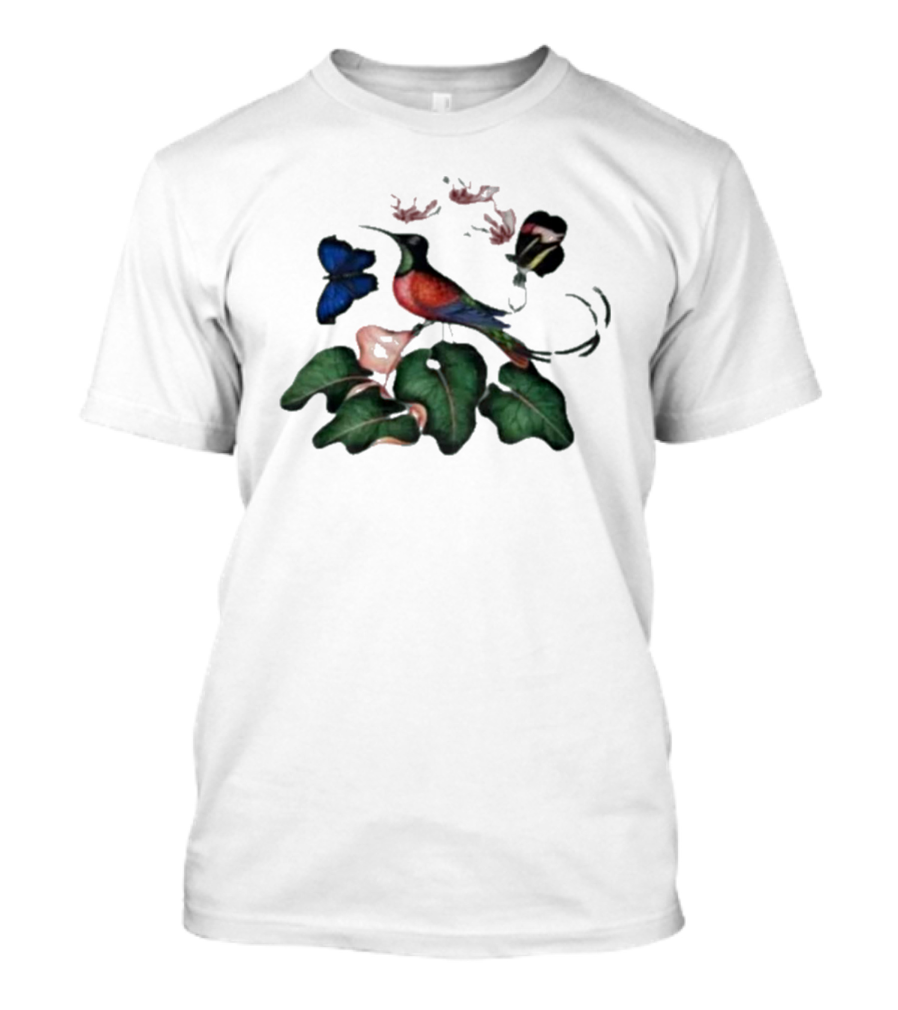 Yoshinobu Yamamoto The Dybdahl Co Hummingbird And Butterflies Among Flowers T-Shirt