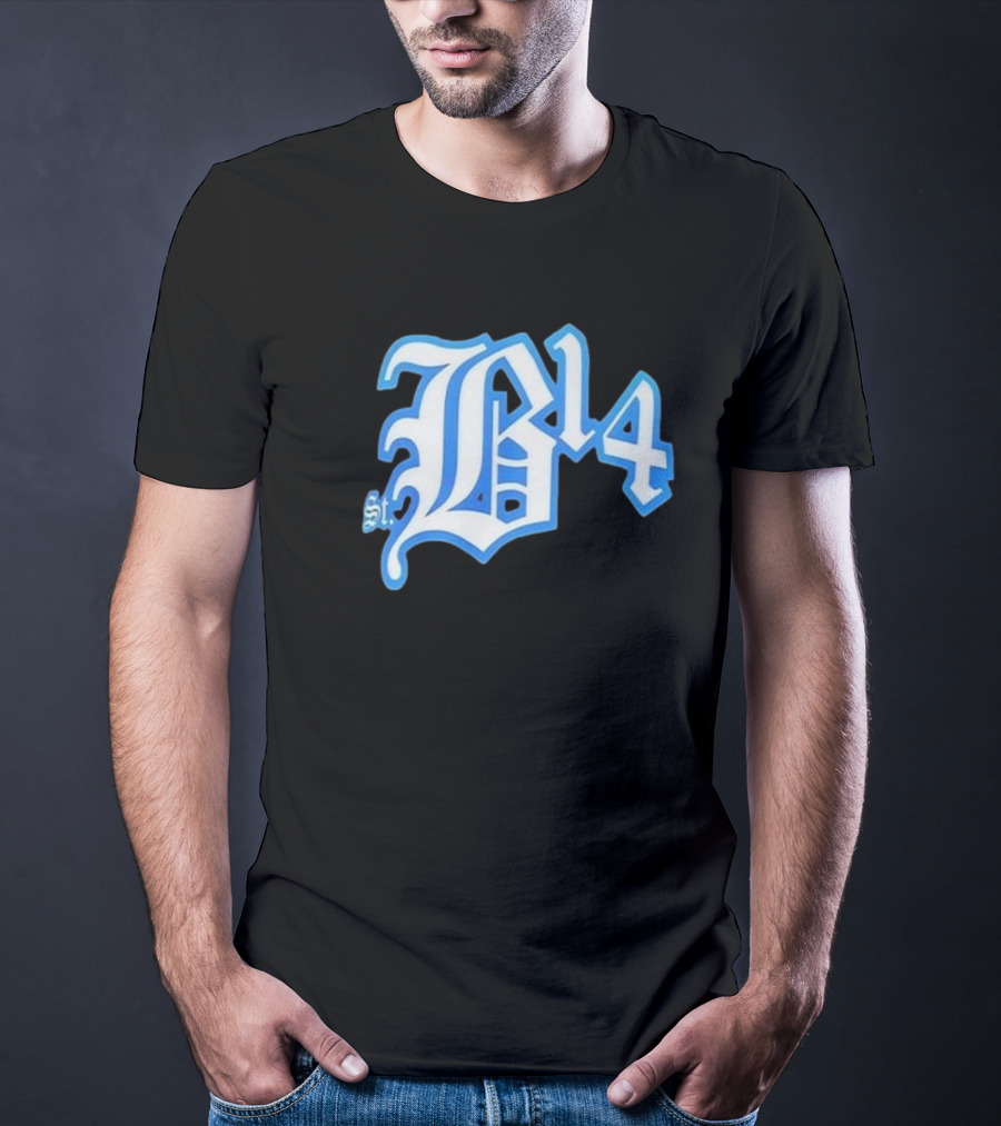 Amon-Ra St Brown Detroit B14 St. Iconic Blue Font T-Shirt