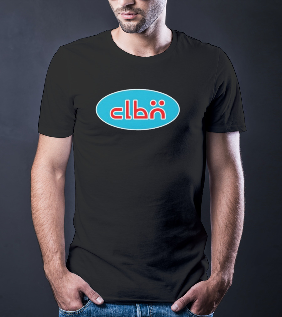 Clbn Logo Design Blue Oval Text T-Shirt