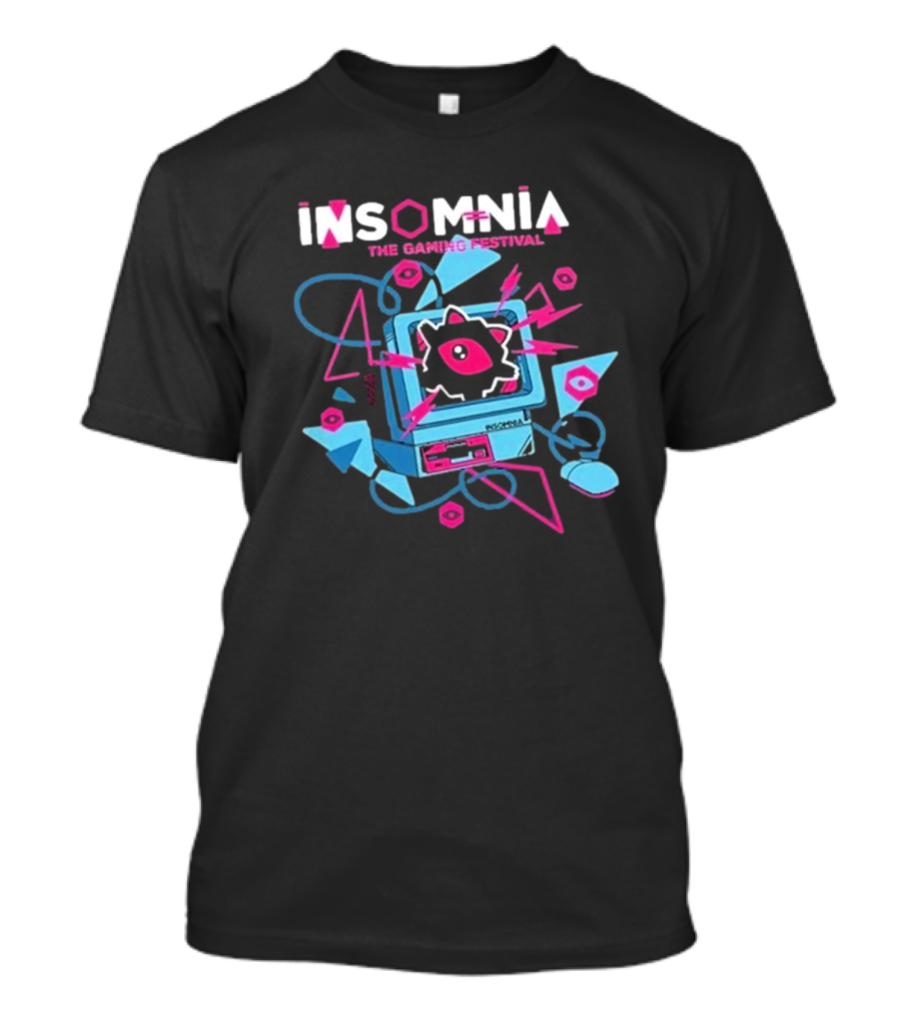 Insomnia The Gaming Festival I72 Retro Computer Neon Graphics T-Shirt