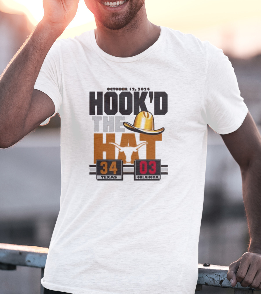 Hook’d The Hat 34 3 Texas Longhorns Red River Rivalry Score T-Shirt