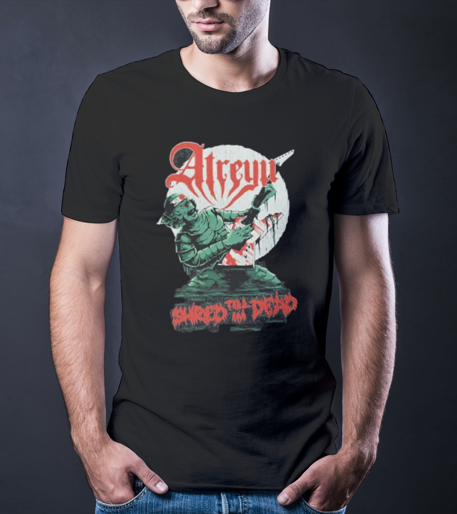 Atreyu Shred Till I’m Dead Zombie Playing Guitar T-Shirt