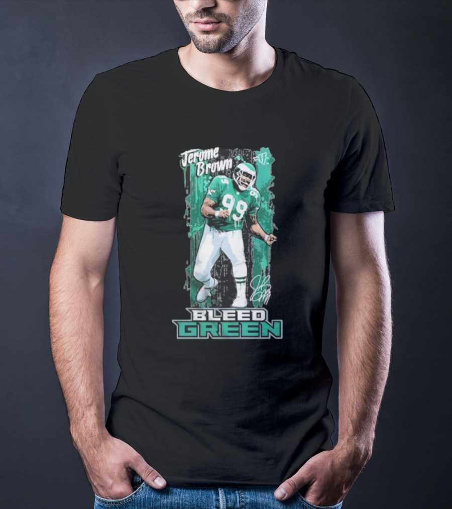 Jerome Brown Bleed Green 99 Football Legend T-Shirt