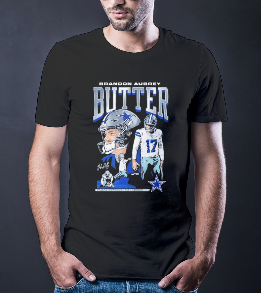 Brandon Aubrey Butter Dallas Cowboys NFL Vintage Football Player T-Shirt