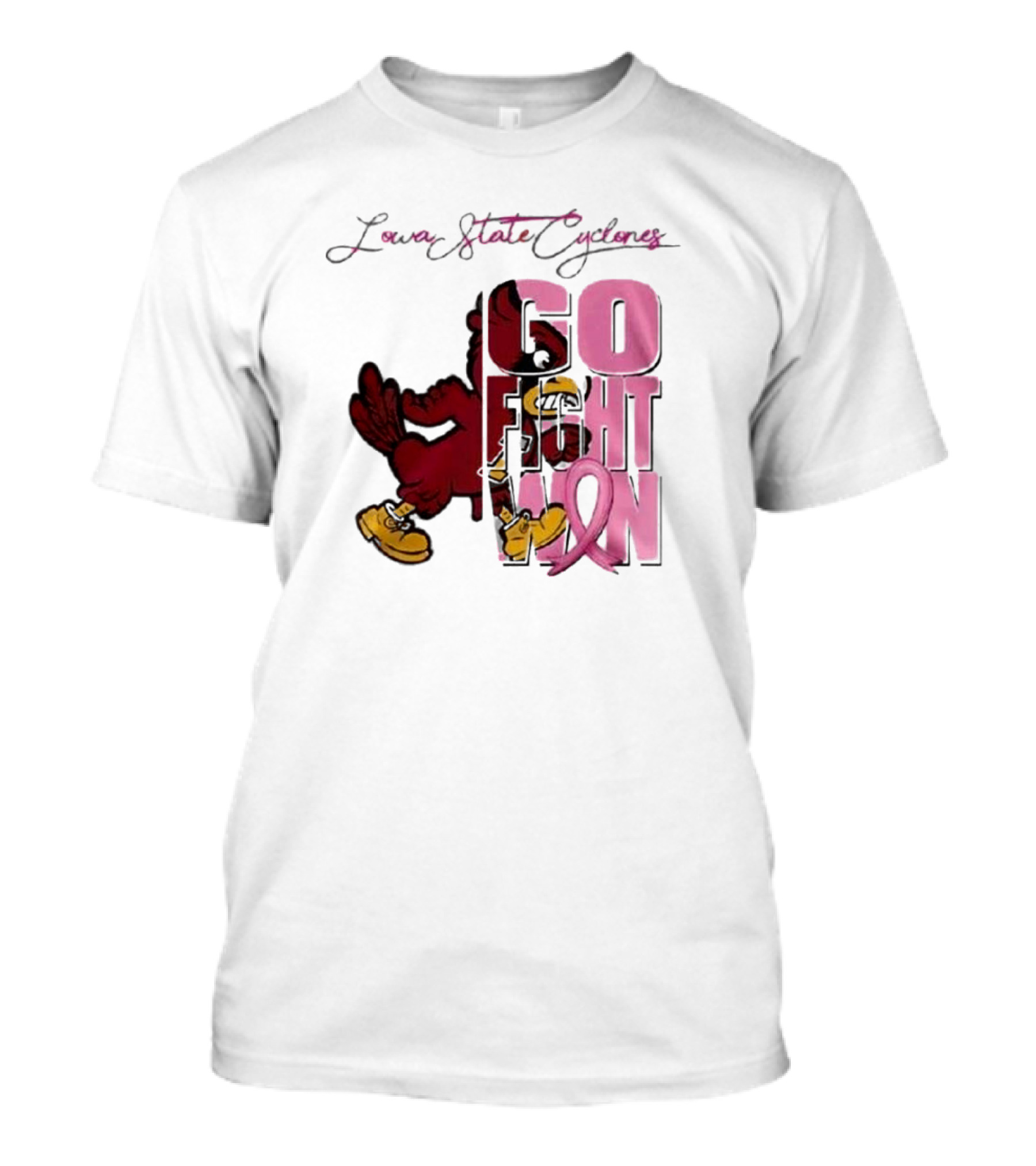 Iowa State Cyclones Go Fight Win Breast Cancer T-Shirt