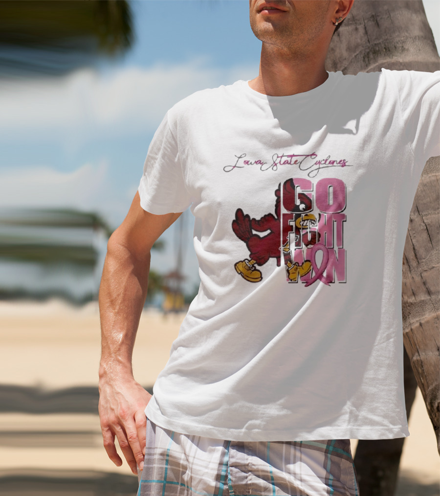 Iowa State Cyclones Go Fight Win Breast Cancer T-Shirt