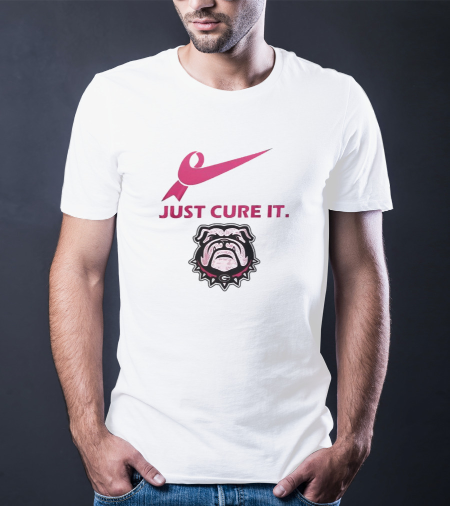 Georgia Bulldogs Just Cure It Pink Ribbon T-Shirt