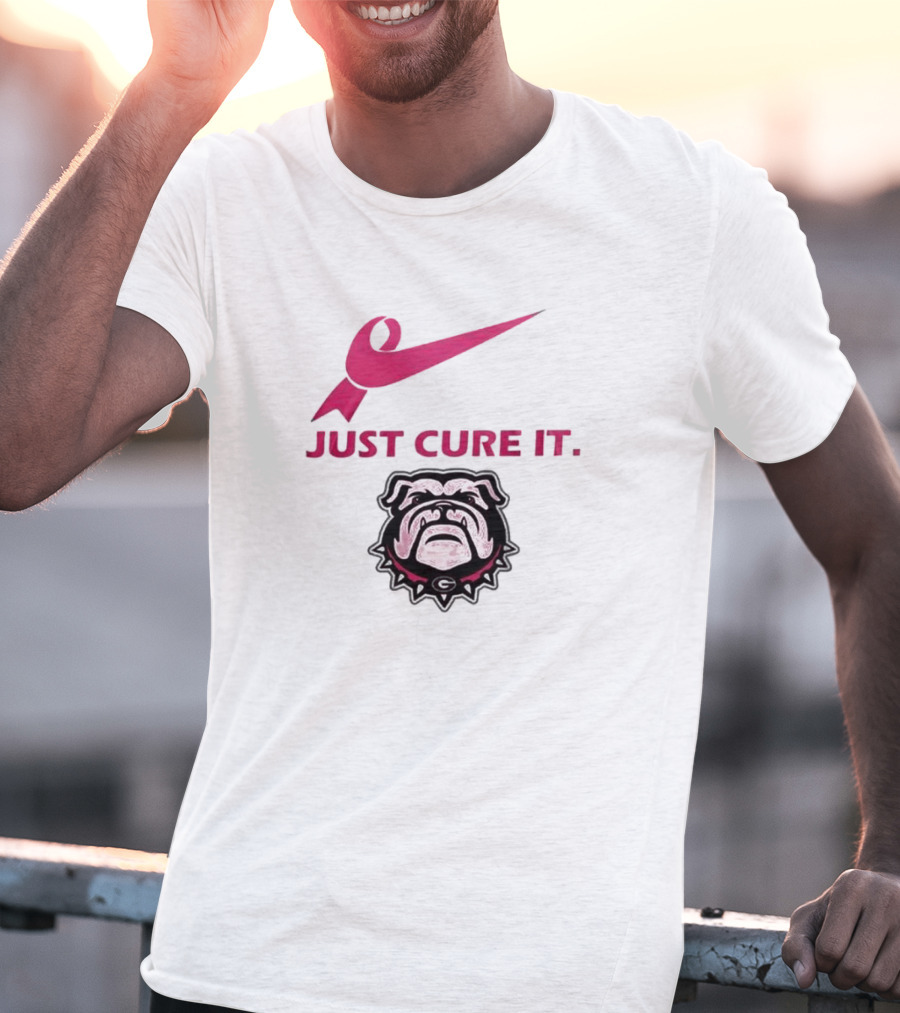 Georgia Bulldogs Just Cure It Pink Ribbon T-Shirt