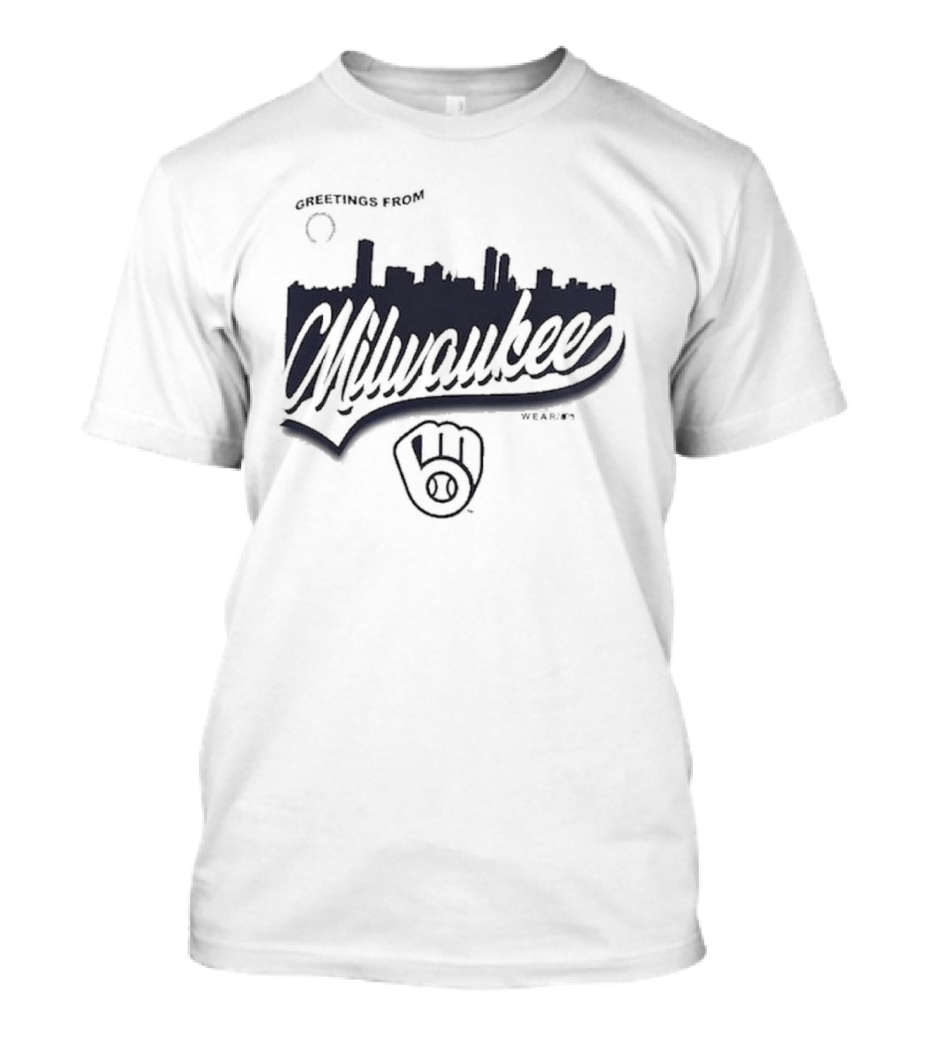 Greetings From Milwaukee Brewers Skyline Wear ᐩ 3 T-Shirt