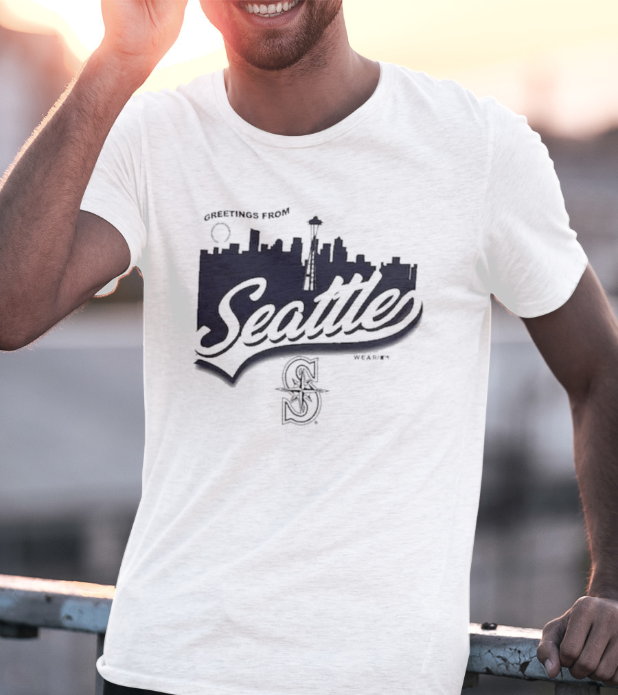 Greetings From Seattle Mariners Skyline T-Shirt