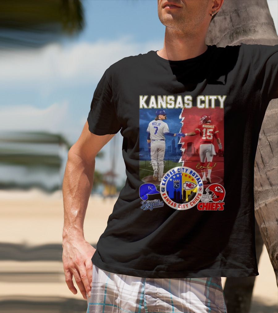 Kansas City Royals Robert Witt Jr. Chiefs Patrick Mahomes Signatures Royals Chiefs T-Shirt