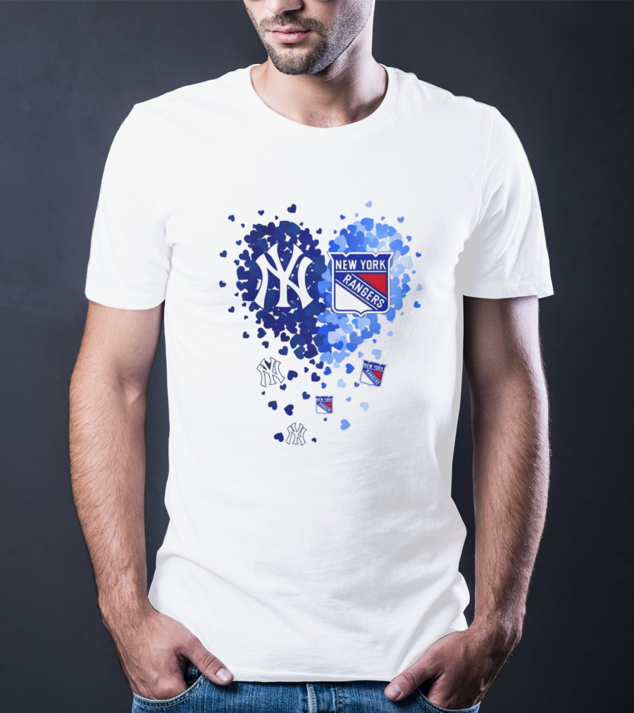 New York Yankees Rangers Heart T-Shirt