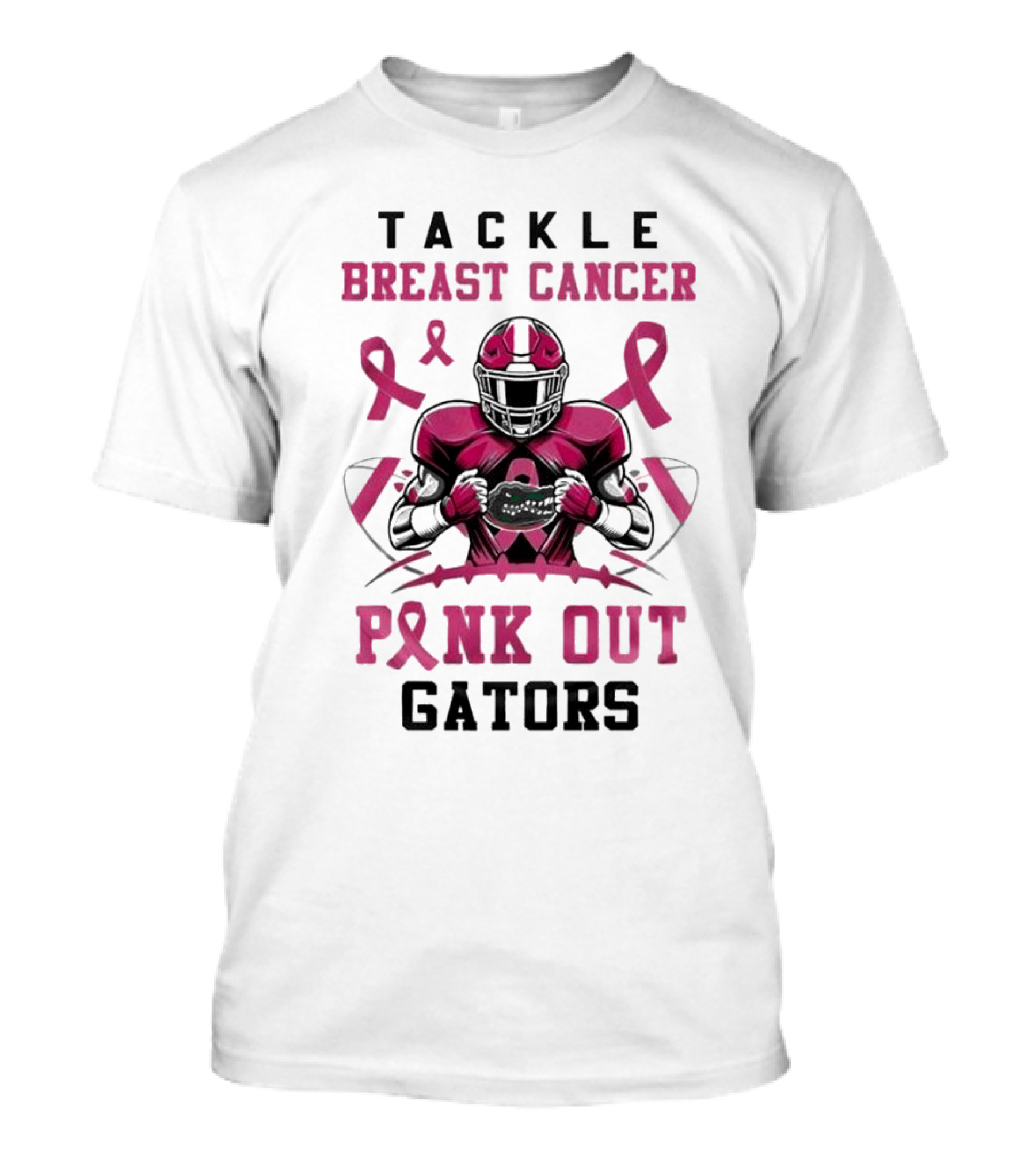 Tackle Breast Cancer Pink Out Gators Football T-Shirt