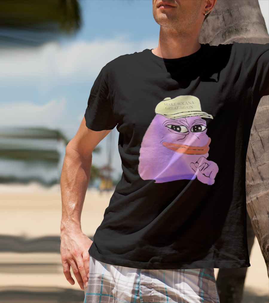 Purple Pepe Make Solana Great Again Hat T-Shirt