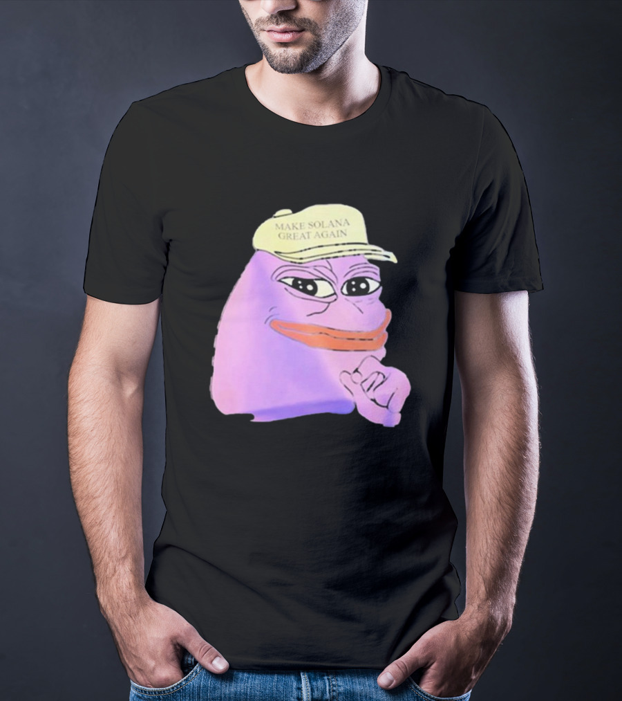 Purple Pepe Make Solana Great Again Hat T-Shirt