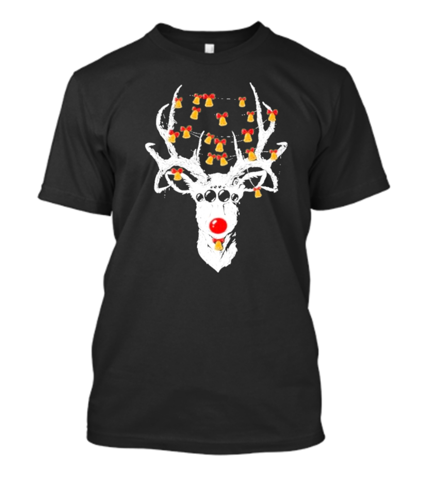 Reindeer Deer Christmas Rudolph With Bells T-Shirt