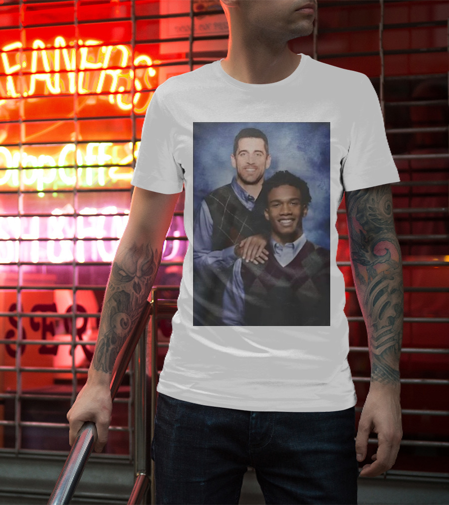 Step Brothers Aaron Rodgers Garrett Wilson New York Jets Portrait Mockup T-Shirt