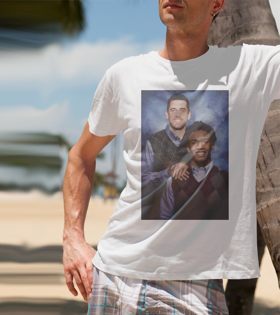 Step Brothers Aaron Rodgers Garrett Wilson New York Jets Portrait Mockup T-Shirt