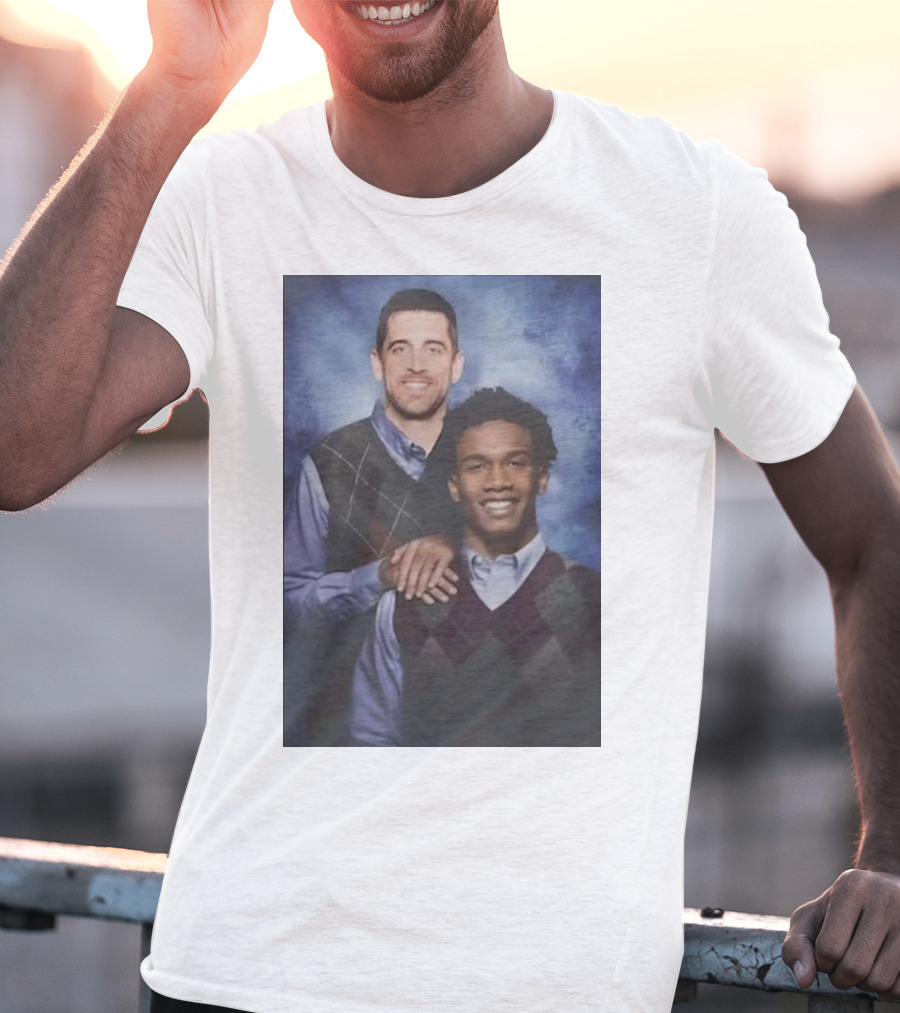 Step Brothers Aaron Rodgers Garrett Wilson New York Jets Portrait Mockup T-Shirt
