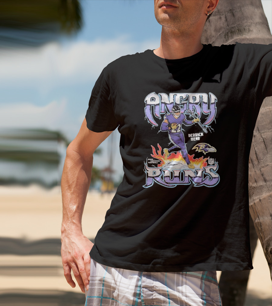 Angry Runs Baltimore Ravens Derrick Henry Good Morning Football NFL T-Shirt
